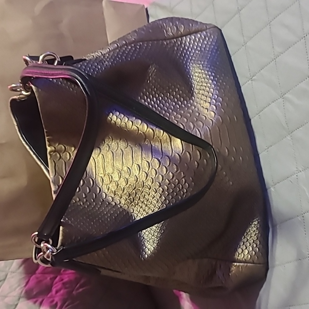 Coach Phoebe Metallic Snakeskin Handbag - Picture 3 of 10